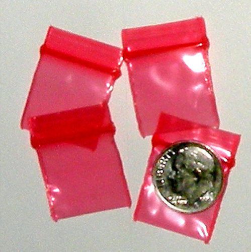 200 Red Baggies 3434 mini ziplock bags 3/4&#034; x 3/4&#034; Apple Brand