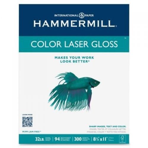 Hammermill Color Laser Gloss Paper, 32lb, 8.5&#034;x11&#034;, 94 Bright, 2400 Sheets/8