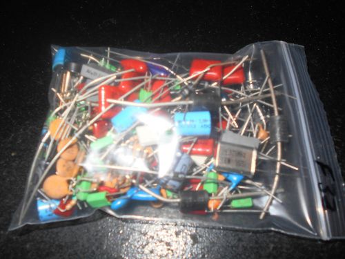 Lot of mixed electronic component parts plug ic capacitor resistor grab bag f32 for sale