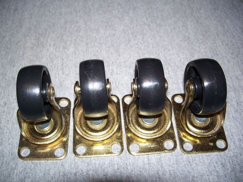 Lot of 4, 1-1/2&#034; casters with ball bearings &amp; 1-1/2&#034; x 2-1/8&#034; mount plate for sale