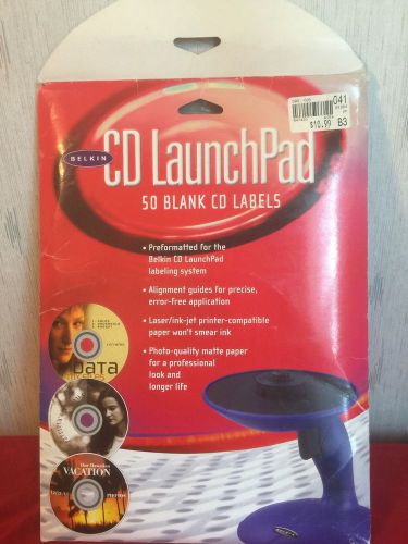 Used Belkin CD Launch Pad 50 Blank CD Labels Laser &amp; Ink Jet Printer Compatible