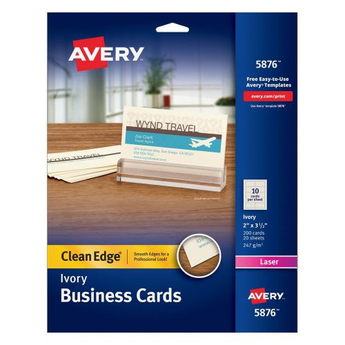 Avery 5876 Two-Side Printable Clean Edge Business Cards for Laser Printers Iv...
