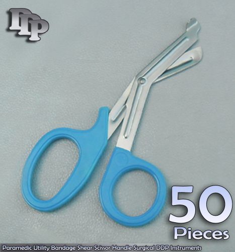 50 Paramedic Utility Bandage Shear Scissor 7.25&#034; Sky Handle Surgical Instruments