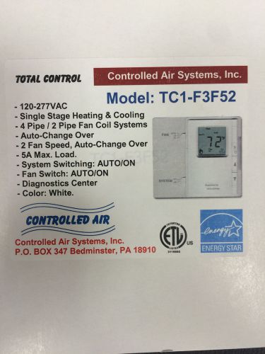 Controlled air systems  single stage heating &amp; cooling thermostats tc1-f3f52 for sale