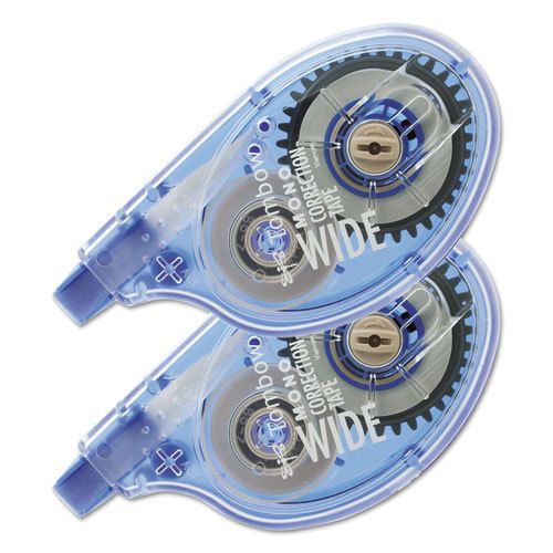 Mono wide-width correction tape, non-refillable, 1/4&#034; x 394&#034;, 2/pack for sale