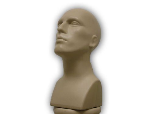 15&#034; TALL MANNEQUIN HEAD MALE DURABLE PLASTIC GREAT FOR MOLDING FLESH (50013)