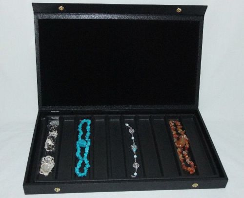 MULTIPURPOSE TEXTURED TOP 10 LONG SLOT CASE FOR JEWELRY AND OTHER ITEMS