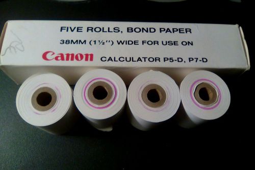 Canon 1 1/2 wide Bond Paper Rolls for Calculator P5-D P7-D 4 Rolls in Open Box
