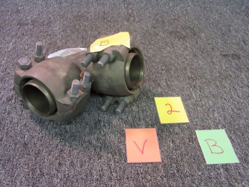 Eaton aeroquip military pipe fitting elbow 2 3/4&#034; brass copper water hose used b for sale