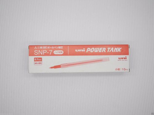 10pcs UNI POWER TANK SNP-7 ball ballpoint pen 0.7mm RED ONLY REFILL(Japan)