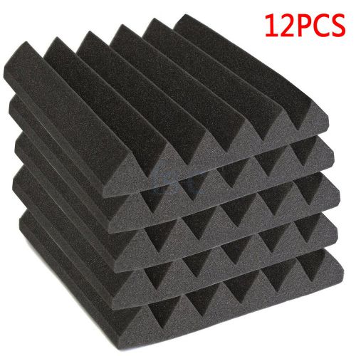 12 Pcs Acoustic Wedge Studio Foam Sound Absorption Wall Panels 2&#034; x 12&#034; x 12&#034;