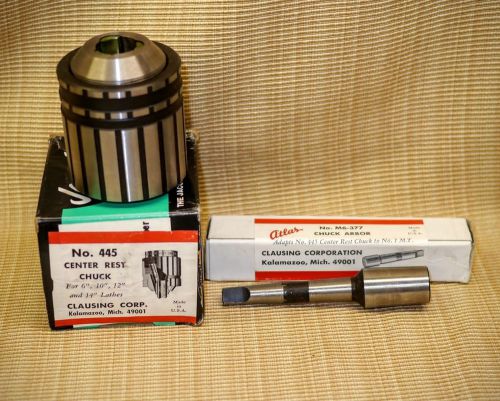 NEW USA JACOBS 100 445 CENTER REST CHUCK CLAUSING M6-337 ARBOR LATHE TAIL STOCK