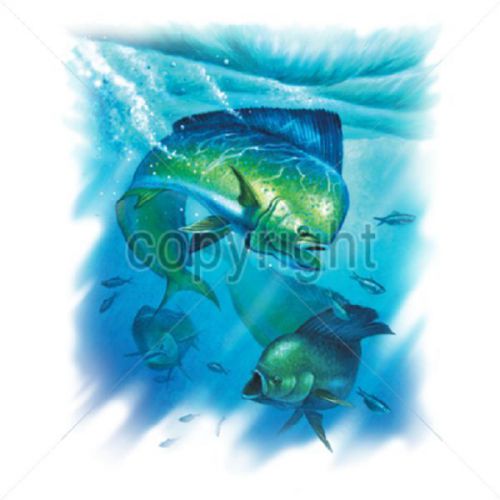 Dorado Fish HEAT PRESS TRANSFER for T Shirt Sweatshirt Tote Quilt Fabric 248h