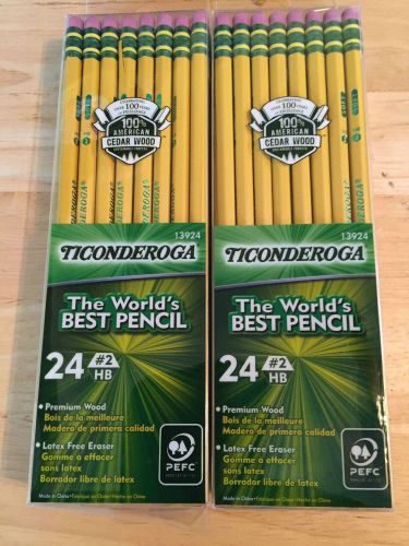 (2) PACKS  OF 24 EACH  Ticonderoga Premium Wood  Pencils HB #2 (13914)