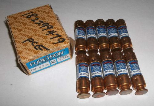 Bussmann FRN-R-3-2/10 Fusetron Time Delay Fuse - Brand New Box of 10 Total NOS