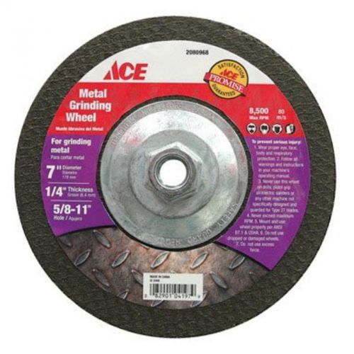 Abrasive Grinding Wheel 7&#034; X 1/4&#034; X 5/8&#034; Ace Cutoff Wheels 2080968 082901041979