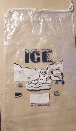 8 LBS Plastic Ice Bags with Drawstring **Pack of 100** Free Shipping