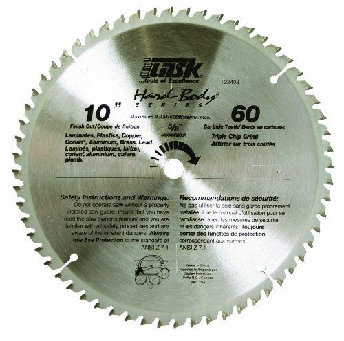 Task tools t22408 10-inch hard body carbide saw blade, plastic and non-ferrous for sale