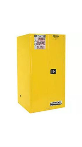 Justrite Flammable Cabinet With Manual Close Double Door, 60 Gallon, Yellow