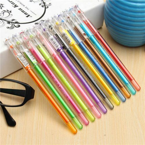 New 12pcs Assorted Colors 0.5mm Gel Pens Neutral Fine Point Pens