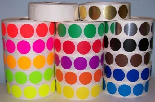 17 rolls 17 colors 1/2&#034; circle color coded label sticker dot 1000 per roll for sale