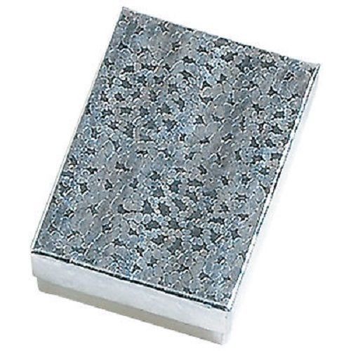 NEW/50 SILVER COTTON FILLED JEWELRYGIFT BOXES  2 1/8&#034; X 1 5/8&#034;