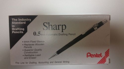 (12) Pentel Sharp 0.5mm Mechanical Drafting Pencils, Black Barrel, NEW