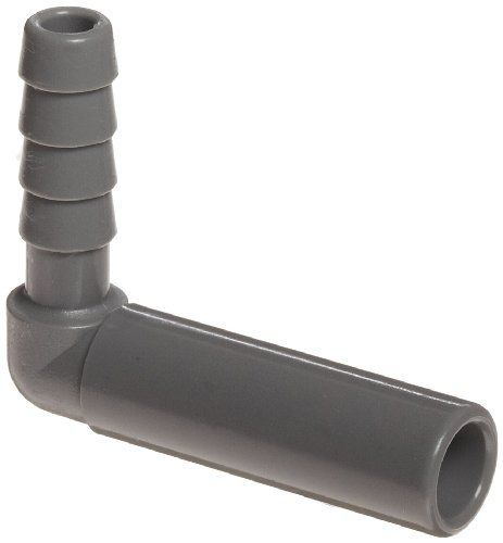 John Guest Acetal Copolymer Barbed Tube Fitting, 90 Degree Elbow, 1/4&#034; Stem OD x