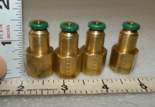 1/4&#034; Female pipe x 1/4 tubing brass fittings QTY: 4 pcs  Parker 66PL-4-4 (( hh 2