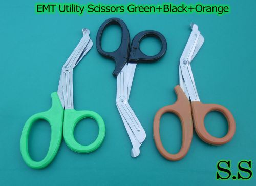 EMT Utility Scissors Set Black,Green &amp; Orange Colour Surgical Instruments