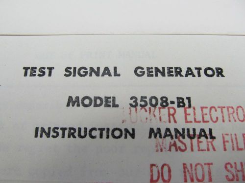 Telechrome 3508-B1 Test Signal Generator Instruction Manual w/ Schematics 46390