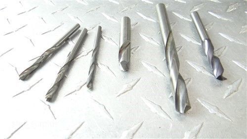 Lot of 6 solid carbide twist drills 5/32&#034; to 3/8&#034; m.a.ford p&amp;w for sale