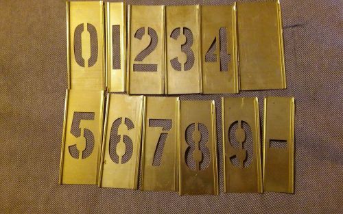 Vintage 1/2&#034; Reeses Interlocking Lockedge Adjustable Brass Stencils Numbers #1