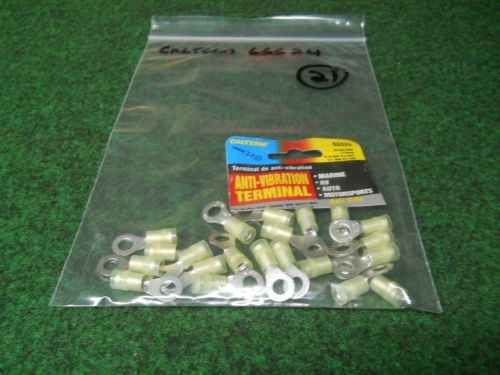 1/4 &#034; Ring Terminals Anti Vibration Yellow 12-10 AWG Connectors lot of 21
