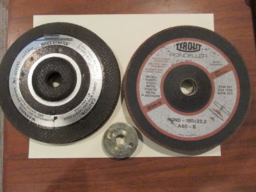5-TYROLIT Rondeller 7&#034;- A60-B Depressed Grinding Wheels Discs+2 SIMONDS DISKS 7&#034;