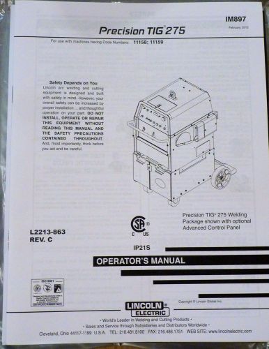 Lincoln electric precision tig 275 welder operators manual - new in package for sale