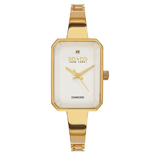 SO &amp; CO NY Women&#039;s 5253.2 Gold Dress Stainless Steel Bangle Bracelet  Watch
