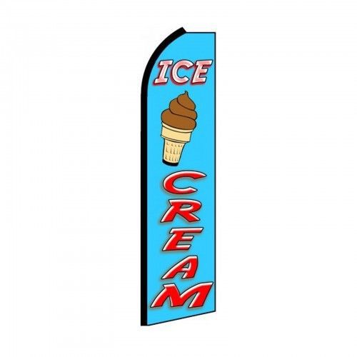 ICE CREAM SWOOPER FLAG 15&#039; SIGN Blue BANNER + POLE MADE IN USA