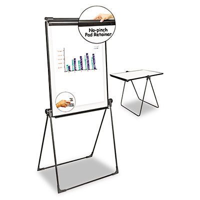 Foldable Double Sided Dry Erase Easel, 28.5 x 37.5, White/Black, Sold as 1 Each