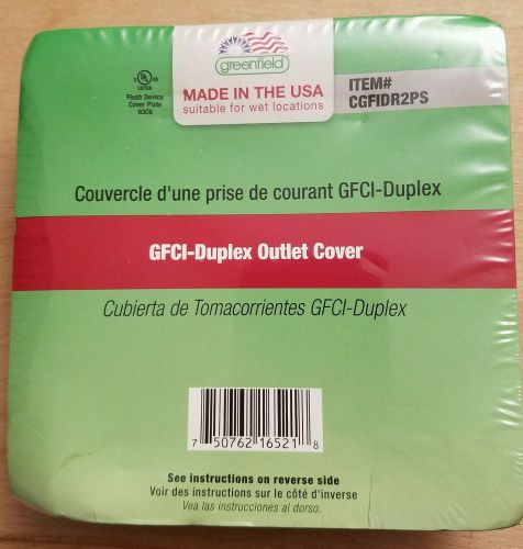 Greenfield GFCI-Duplex Outlet Cover Suitable For Wet Locations NEW