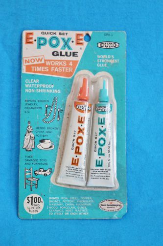 VINTAGE DURO PLASTIC EPOXE GLUE IN PACKAGE - 1962