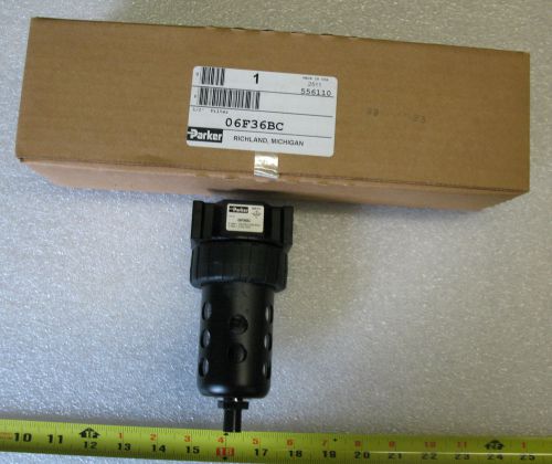 PARKER 1/2&#034; COMPRESSOR FILTER HOUSING WITH AUTO DRAIN P/N 06F36BC