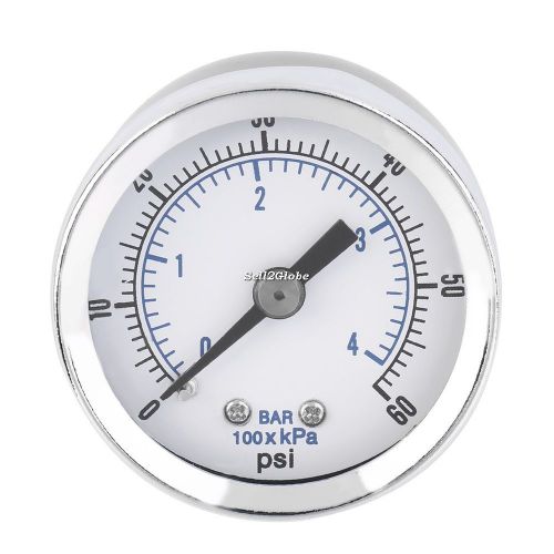 1/8&#039;&#039; npt air compressor hydraulic pressure gauge 0-60 psi back mount g8 for sale