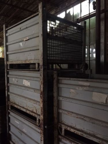 Stackable steel container 48&#034;l x 40&#034;w x 34&#034; h overall lot of 11   () for sale