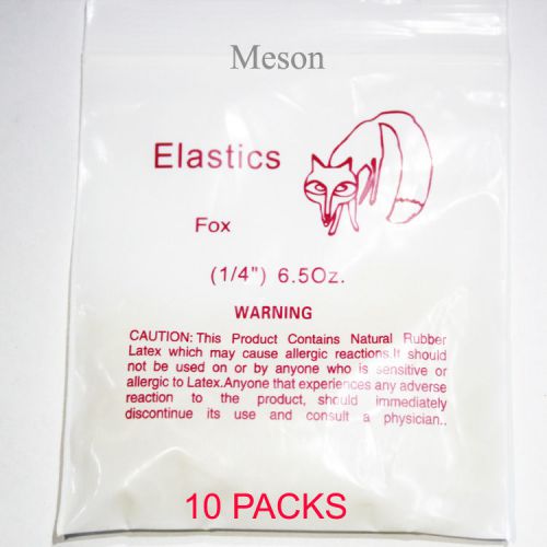10Packs Dental 1/4&#039;&#039; 6.5Oz Latex Elastics Ligature Ties Bands Fox US F