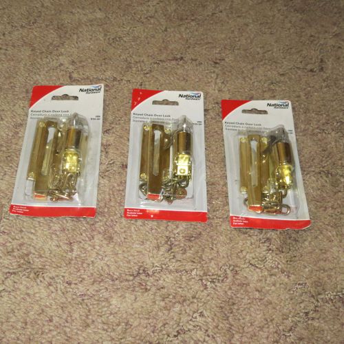 National Hardware Keyed Chain Door Lock Lot of 3