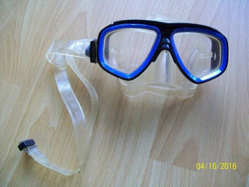 DOLFINO blue/black snorkeling dive mask goggle (missing one goggle side clip)