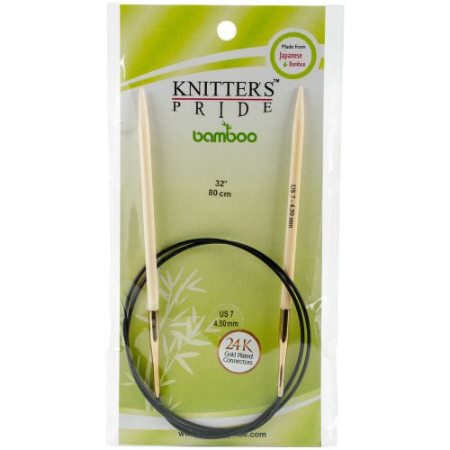 &#034;bamboo fixed circular needles 32&#034;&#034;-size 7/4.5mm&#034; for sale
