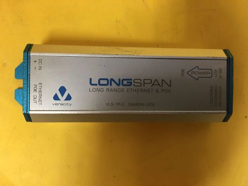 Veracity LONGSPAN VLS-1P-C Single Converter with PoE Camera Side Only USED