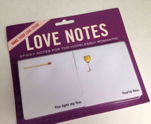 LOVE NOTES Sticky Notes Pads For The Hopelessly Romantic, Valentines Day